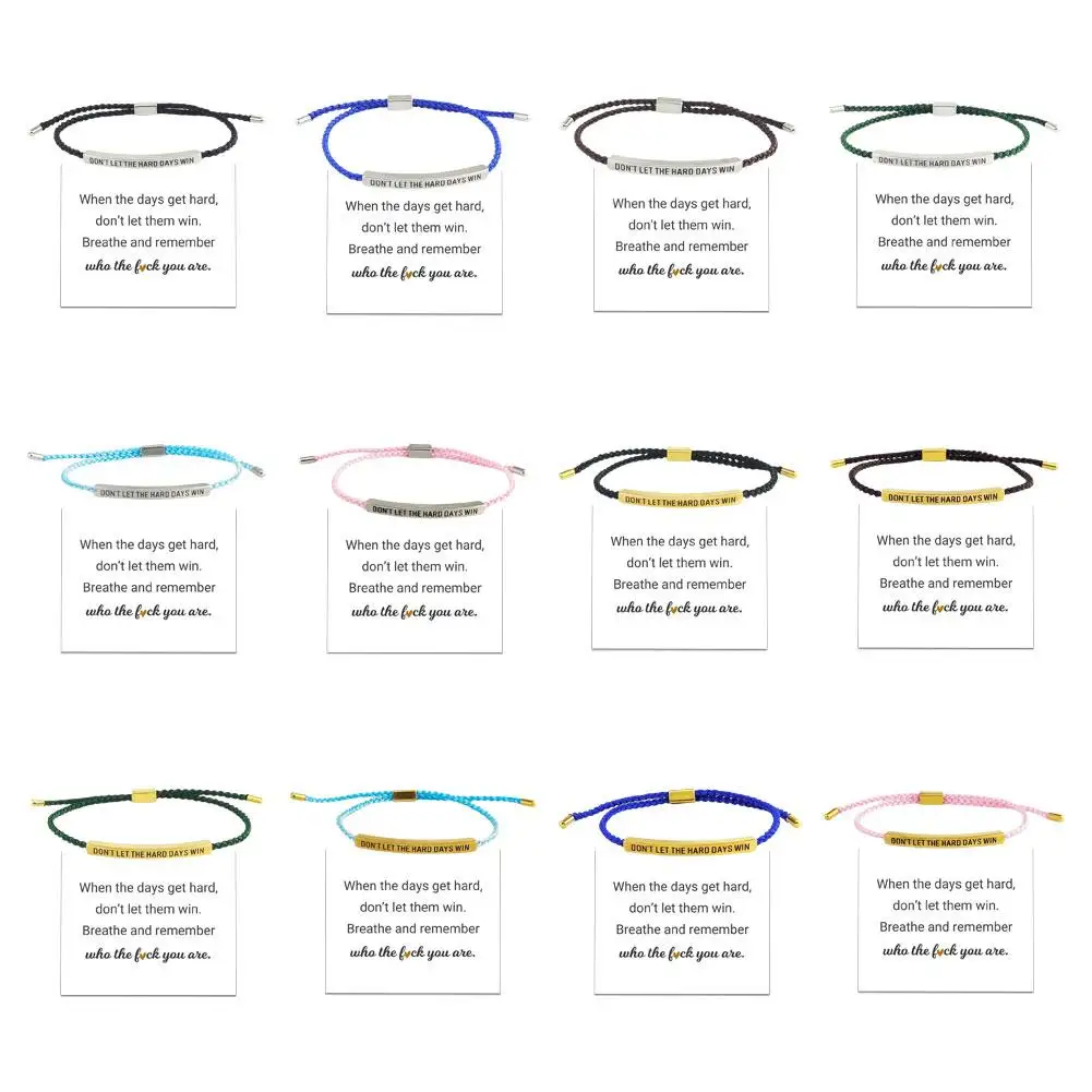Adjustable Motivational Tube Bracelet Braided Lettering Bracelet Unisex 