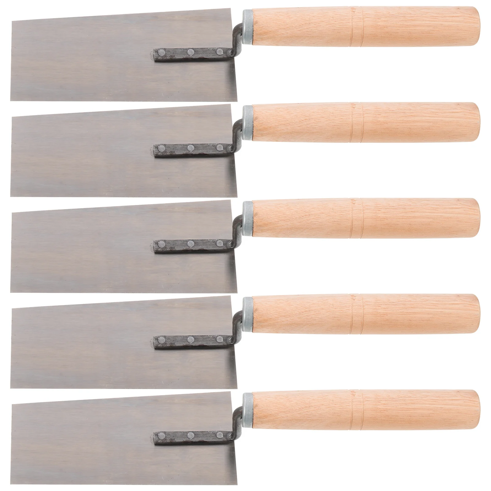

5Pcs Putty Cutter Masonry Trowel Stainless Steel Blade Wooden Handle Durable Rust Resistant Construction Spatula Drywall Joint