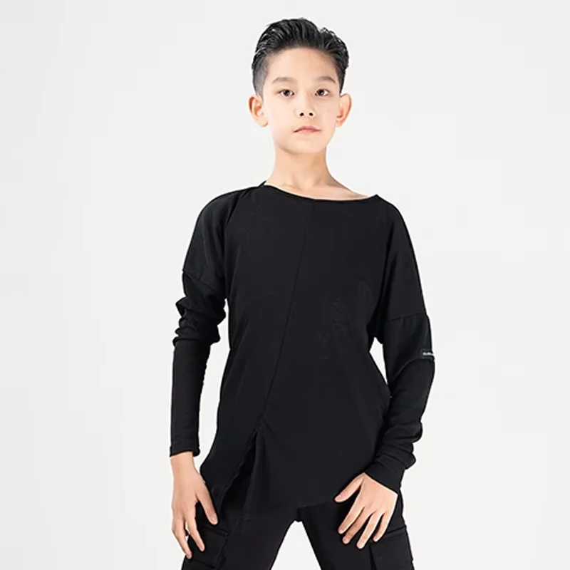 2026 New Latin Dance Tops For Boys Bat Sleeve Loose Shirts Samba Chacha Tango Dress Kids Latin Dance Practice Clothes DL11606