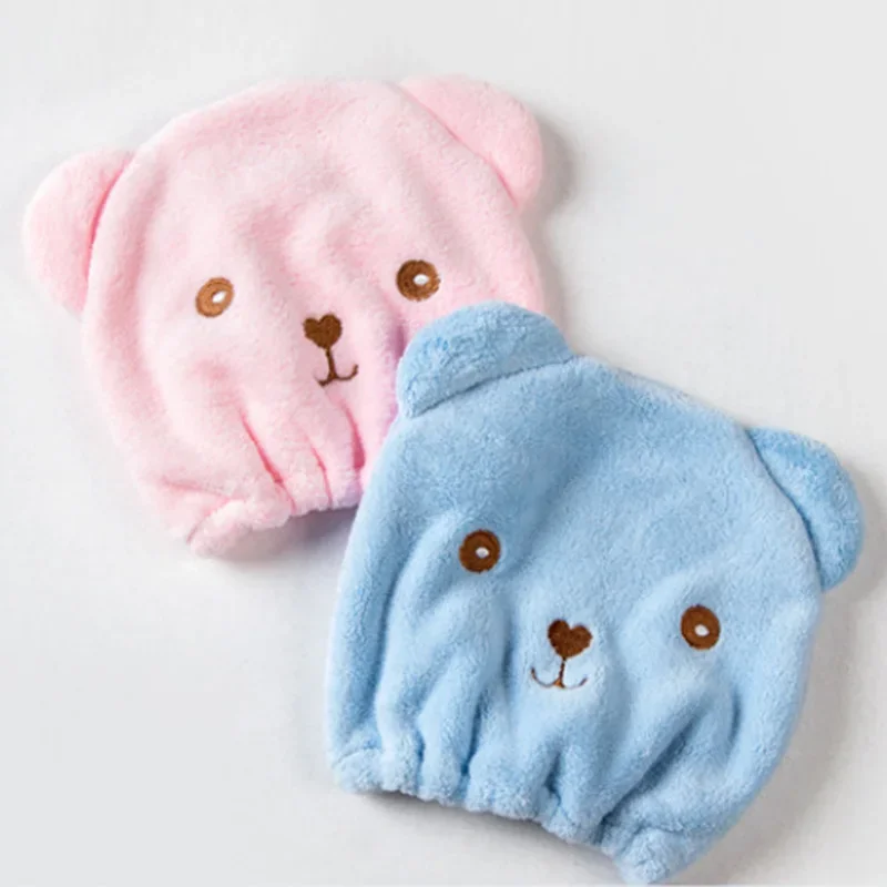 Quickly Dry Hair Wrapped Towels Cute Cartoon Dry Hair Hat Bath Hats 1Pcs Portable Shower Cap Bath Accessories