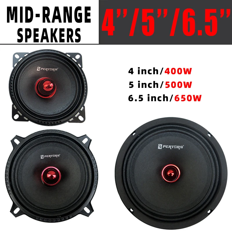 4inch/5inch/6.5inch Car Stereo Mid Range Woofer Vehicle Speaker 400W/500W/650W Mid-bass Suitable for Car Audio Modification