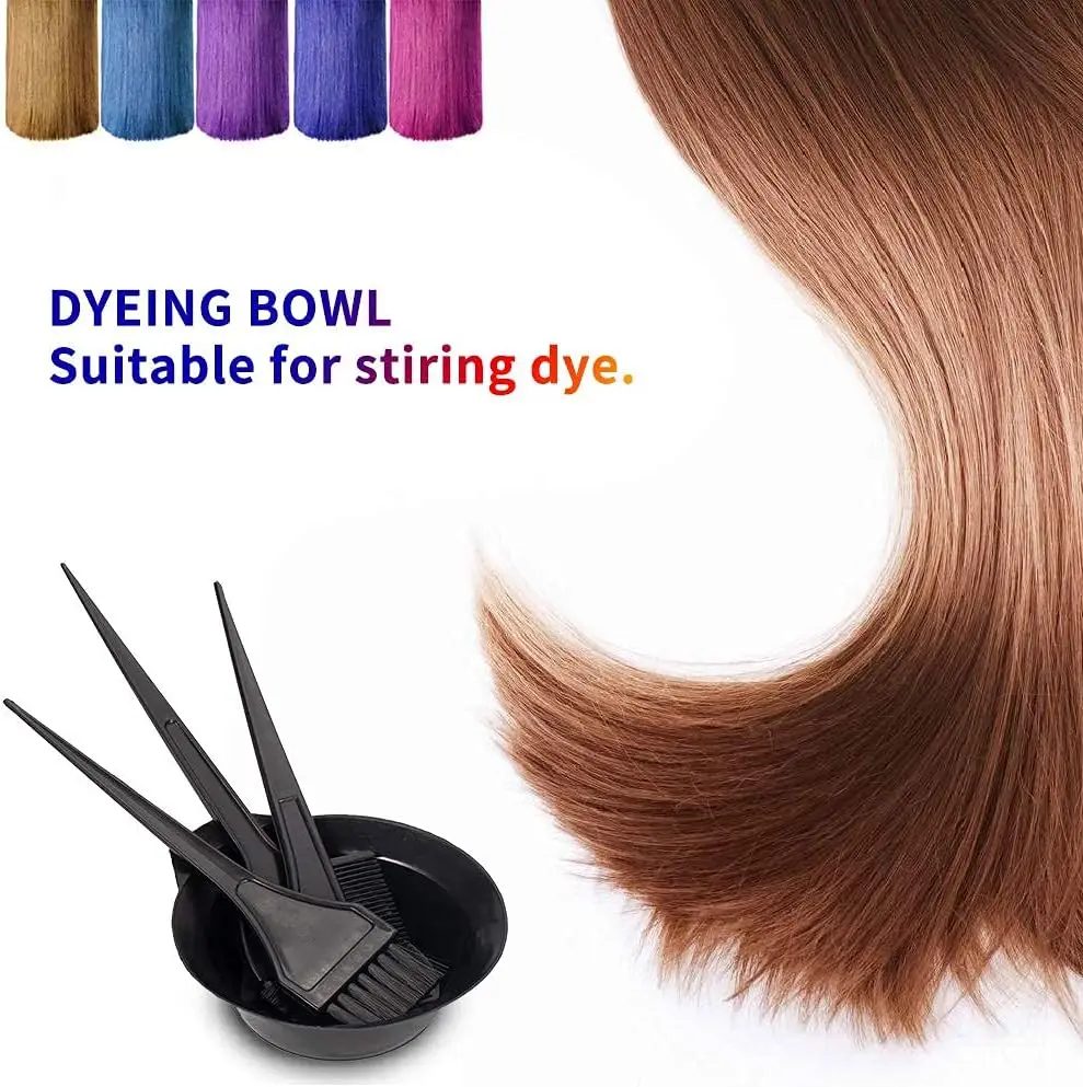 Professional Hair Dye Brush and Mixing Bowl Set for Salon & Home Use, Includes Multiple Brushes & Comb