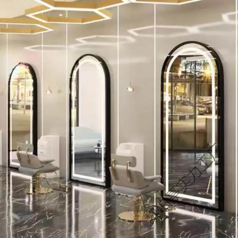 #Hairdressing Chairs, Hair Salons, Hair Perm and Dyeing Salons, with Lights, Lifting Stainless Steel High-end Hair Chairs
