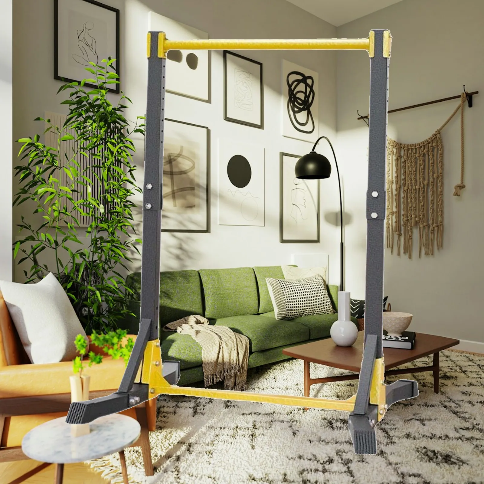 Pull Up Station Heavy Steel Free Standing Adjustable Pull Up Bar Tower for Home Gym Multi Function Strength Training