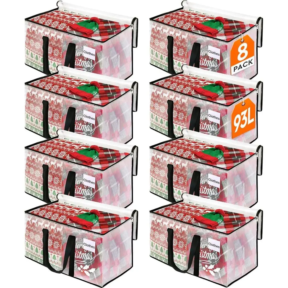 

Мешки для переезда BlissTotes, 93 л, набор из 8 штук, сверхпрочные, очень большие, с застежкой-молнией и усиленными ручками