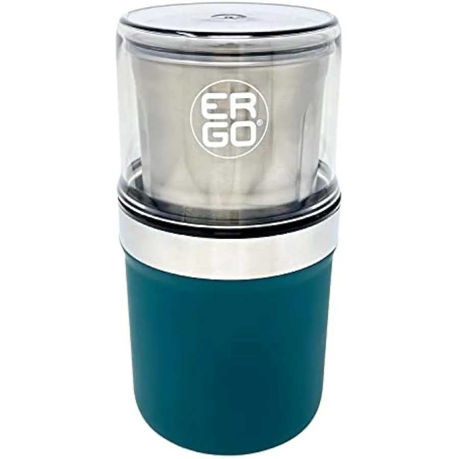 ERGO Herb Grinder - Electric. Large Capacity with Removable washable Stainless Cup and Airtight Lid. For Herbs and Spices. Poll