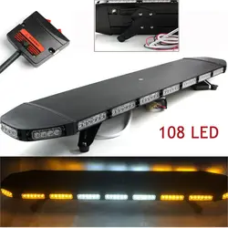 47'' 108 LED Emergency Strobe Light Bar Beacon Warn Tow Truck Response Signal Lamp 108W 12V / 24V
