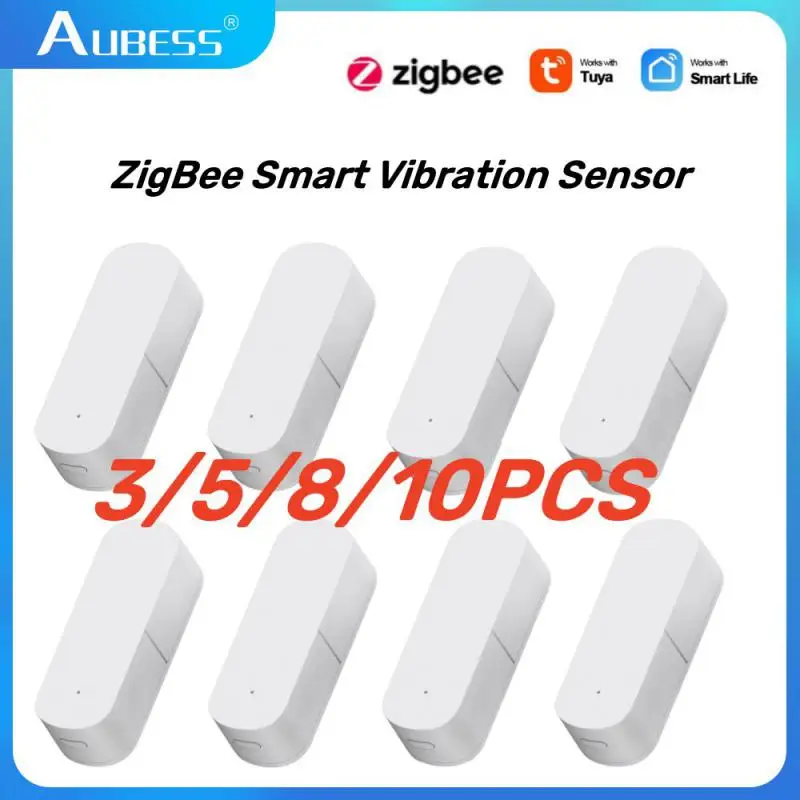 Aubess Zigbee 3.0 Smart Vibration Sensor Tuya WiFi Detection Home Security Protection Alarm Detector Support Smart Life APP