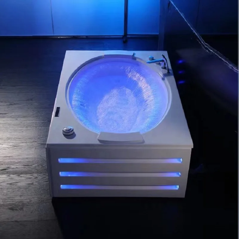&c Ultra-luxurious Modern Hotel Spa Bathtub with Whirlpool Massage SPA 23 Jets Rectangle Shape 7-color LED Lights