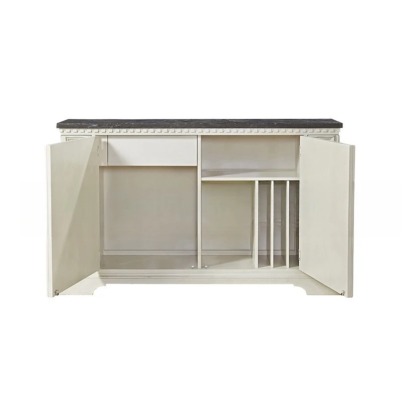 

Solid wood dining side cabinet, neoclassical oak engraving, two-door audio-visual cabinet, storage floor cabinet