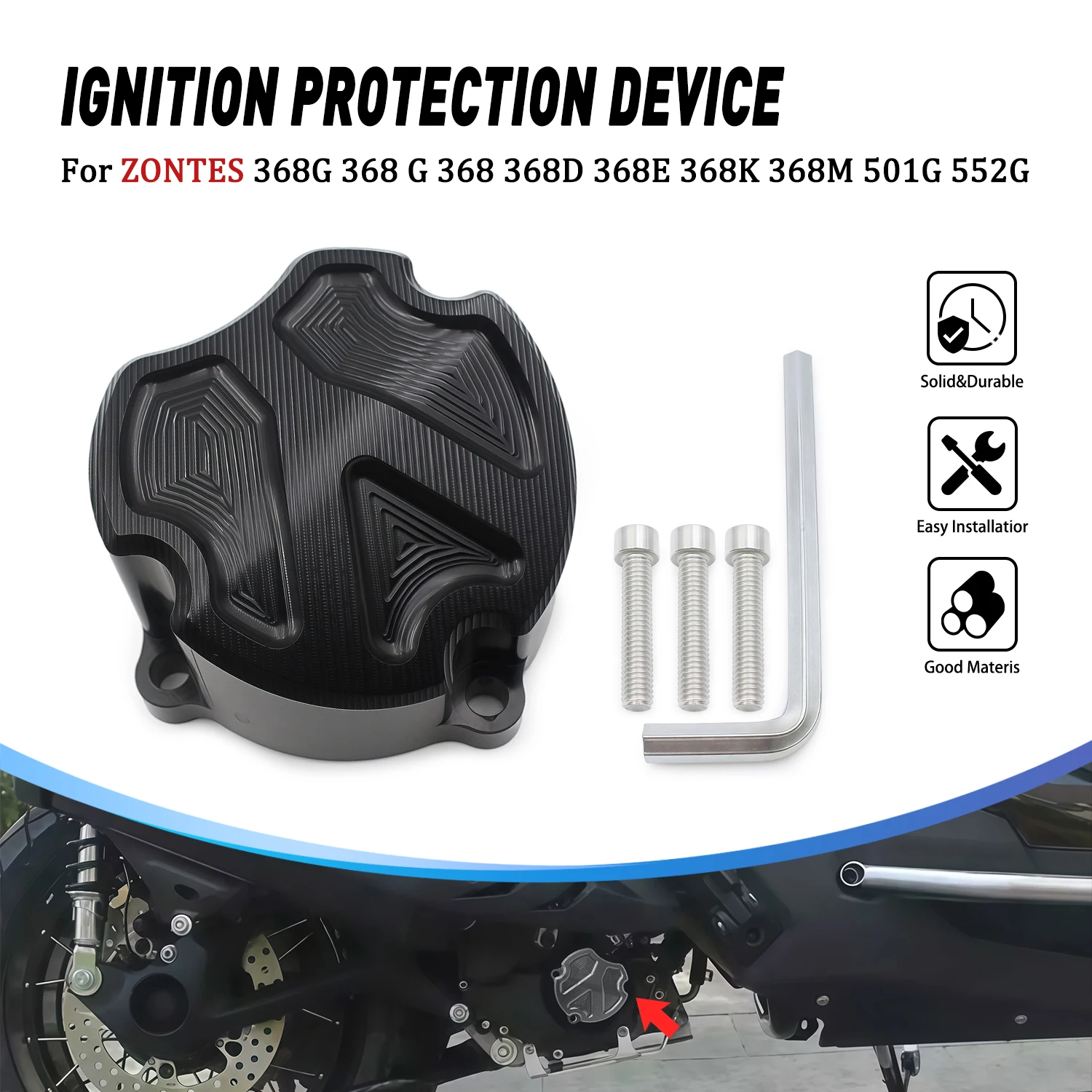 

Accessories Moto Clutch Guard Water Pump Cover ZT-368G Ignition Protector For ZONTES 368G 368 G 368D 368E 368K 368M 501G 552G