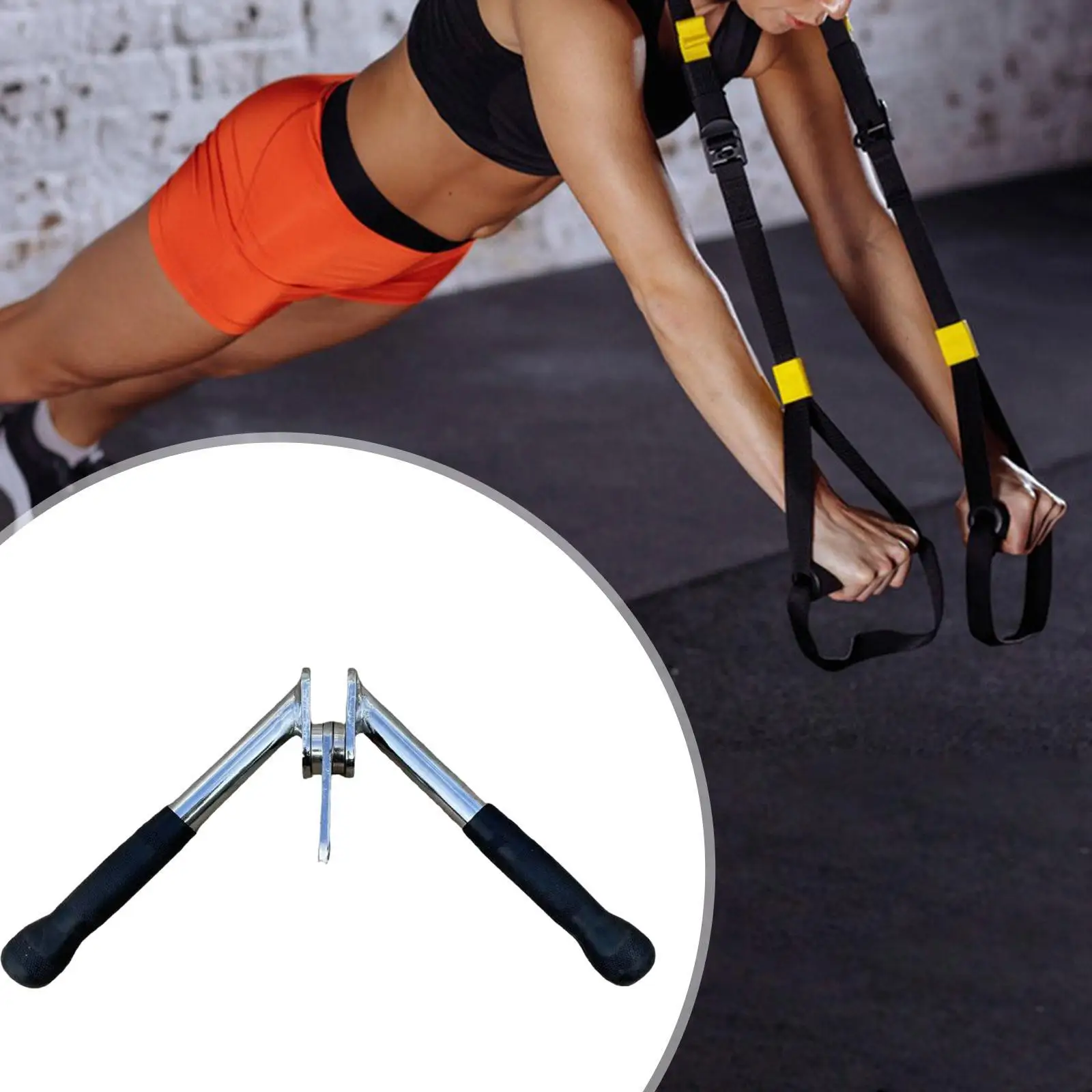 

LAT Pull Down Bar Sturdy Portable Triceps Fitness Home Gym for Cable Machine