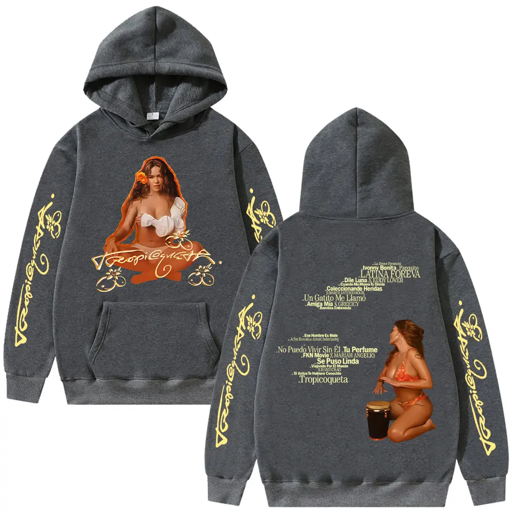 Karol G Tropicoqueta 2025 Hoodie Men Women Clothing Fashion Pop Music Hooded Sweatshirt Men's Casual Oversized Pullover Hoodies