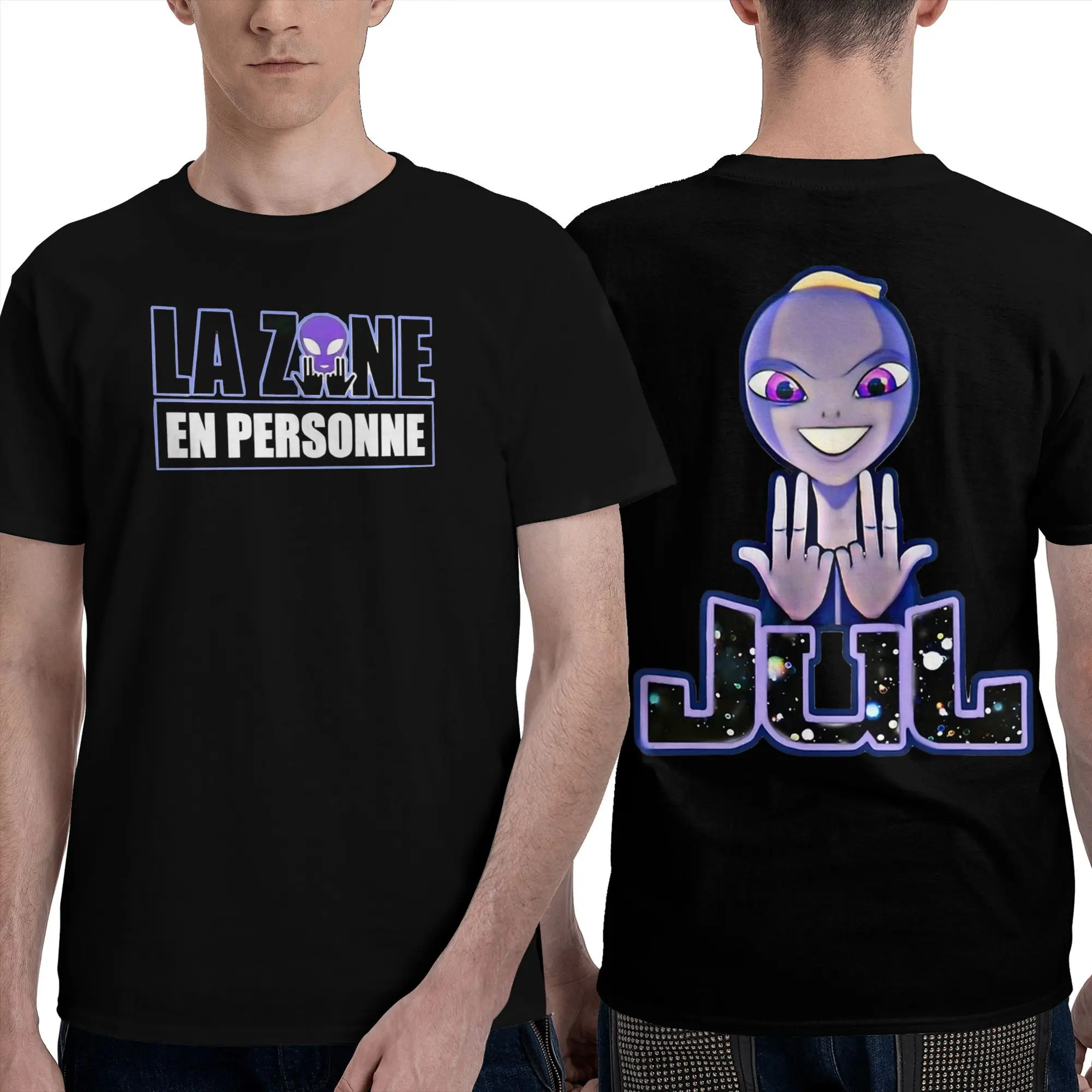 Maillot Jul 티셔츠 힙합 티셔츠 반팔 빈티지 탑 여름 코튼 크루 넥 플러스 사이즈 의류