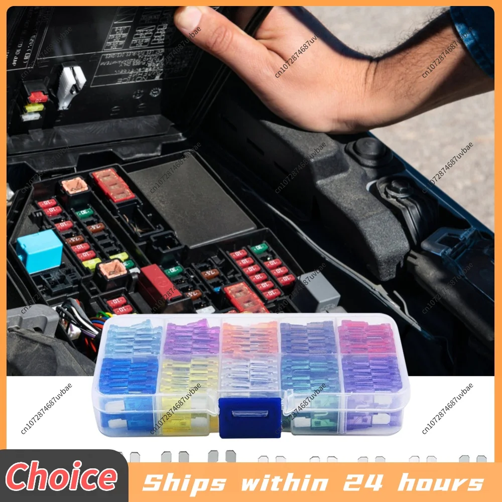 100-500Pcs Car Fuses 2A 3A 5A 7.5A 10A 10 Types Car Fuse Assortment 15A 20A 25A 30A 35A Blade Type Fuse Assorted Kit