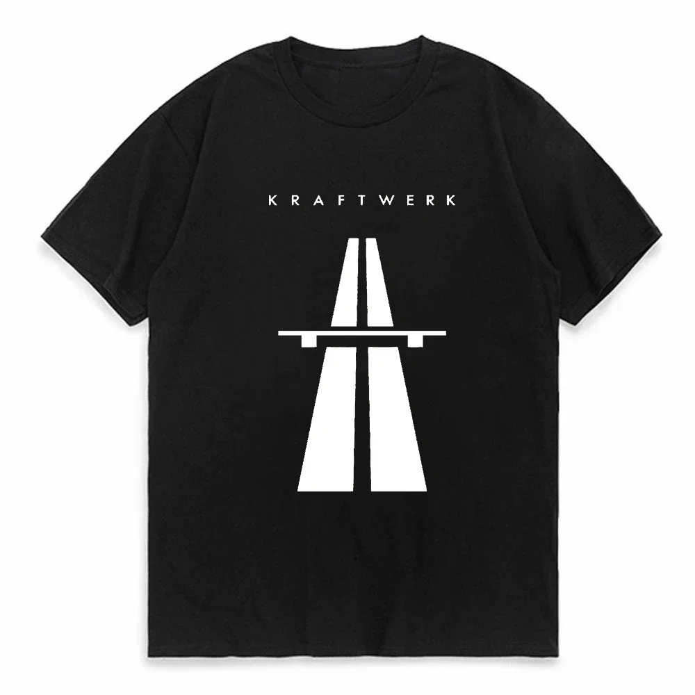 Gran oferta, camiseta de marca para hombre, camiseta de verano 100% algodón, camiseta musical Autobahn Kraftwerk para hombre, camiseta con cuello redondo para hombre, ropa de calle