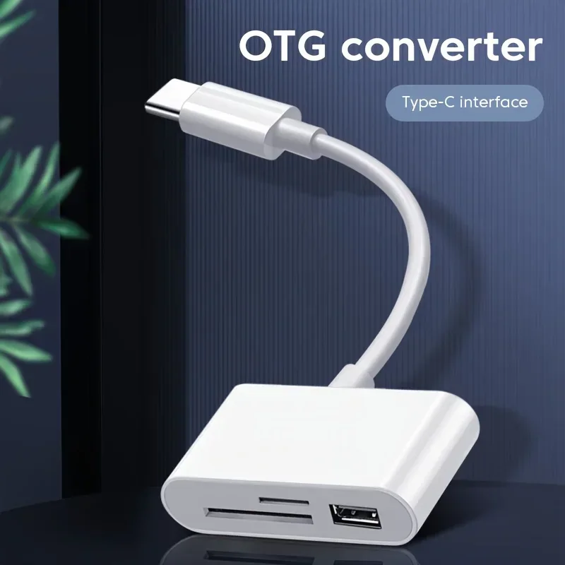 3-in-1 USB-C SD TF Card Reader, High-Speed Data Transfer, Plug & Play for iPhone 16 15, for MacBook Air/Pro