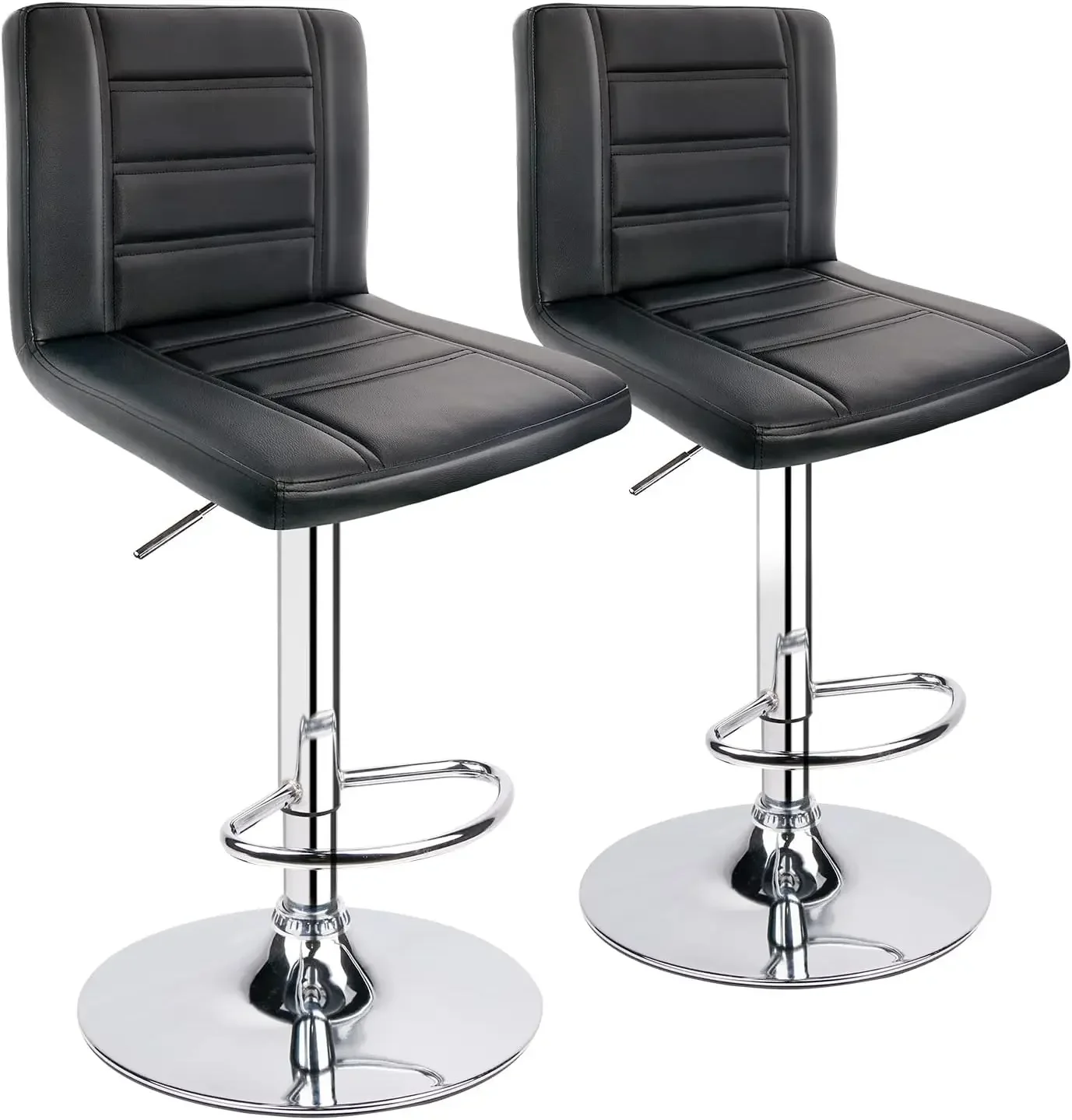 

Bar Stools Set of 2 Modern Adjustable Bar Stool with Back Swivel Barstool - Black Adjustable Ergonomic design comfort