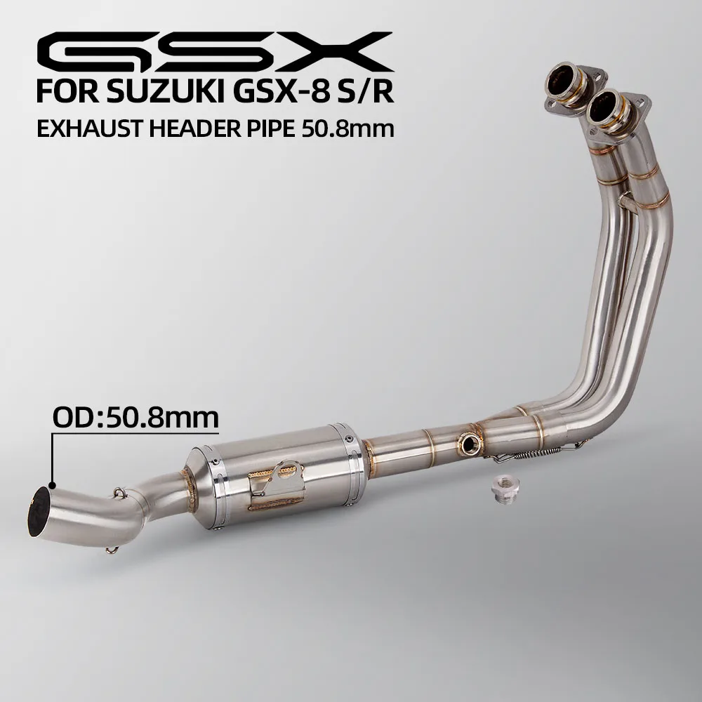 Motorcycle Modified 51mm Header Tube for Suzuki GSX-8S-8R GSX8R GSX8S 2022-2025 Racing Slip on Front Link Exhaust Pipe Escape