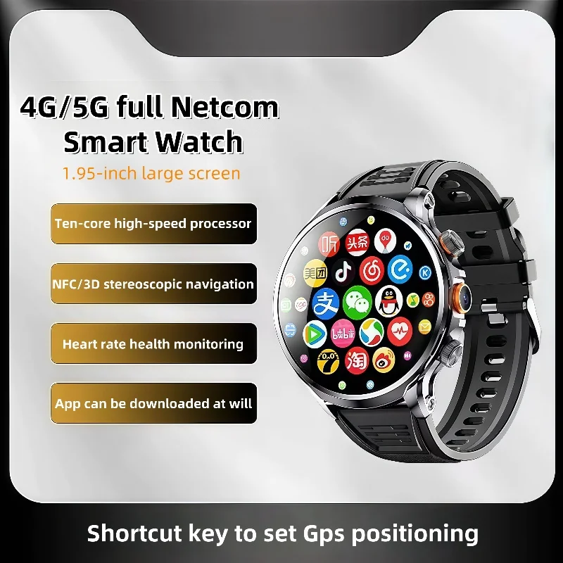 H18 Smart Watch With 500W Camera 128GB Storage 1 95 Inch IPS Display GPS WIFI Heart Rate Tracking Android 9 0 Smartwatch