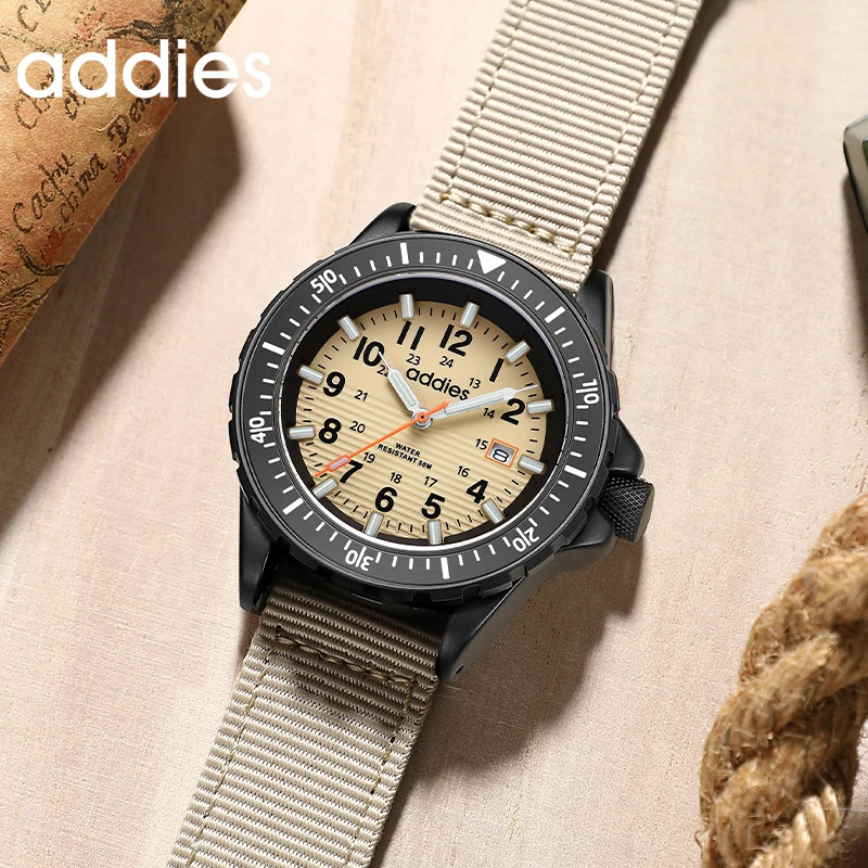 ADDIESDIVE Top Men Quartz Watch Fashion Trend Outdoor Military Sports Nylon Strap Waterproof Luminous Watch Relógio Masculino