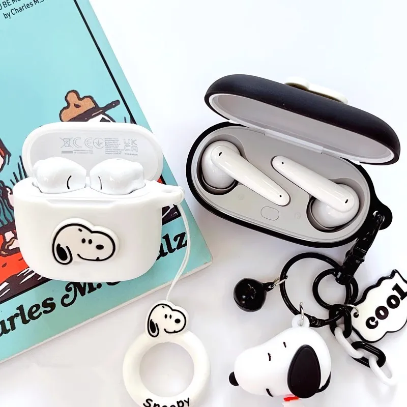 MINISO Snoopy Earphone Case for Huawei Freebuds SE/SE2 Silicone Wireless Earbuds Charging Box Protective Cover With Keychain