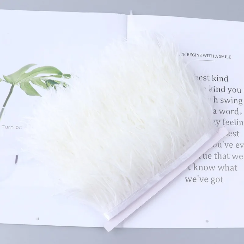 Ostrich hair cloth edge thick density 6-8cm feather DIY feather material lace manufacturer spot