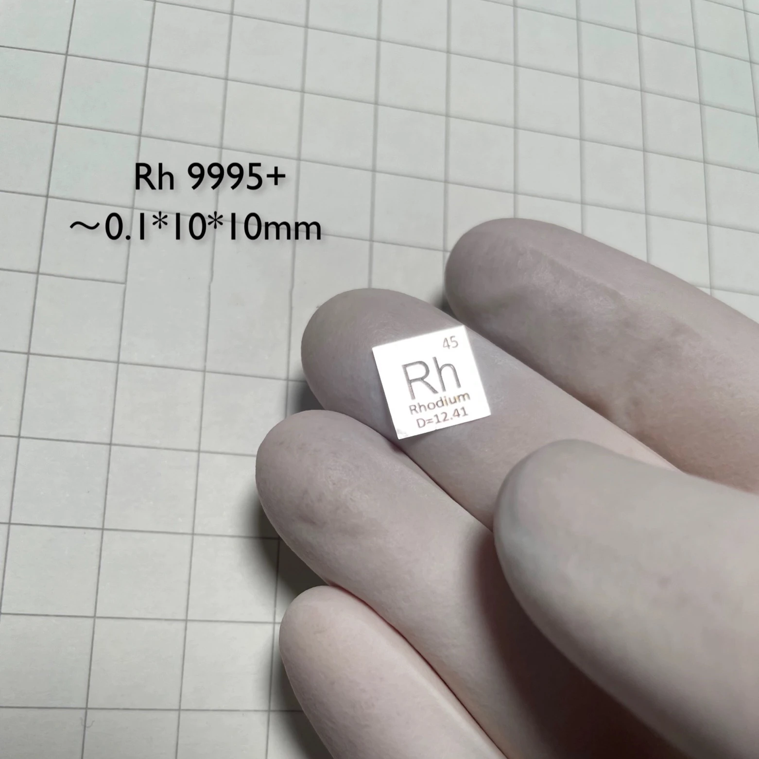 Rhodium Metal Sheet 99.95% for Element Collection