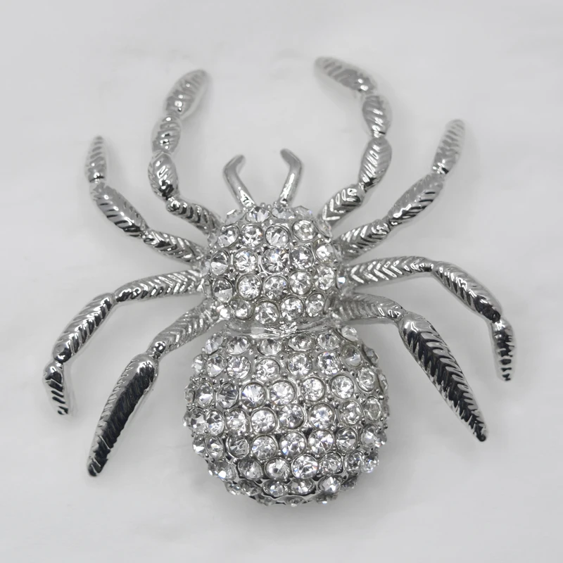 

12 шт./лот, оптовая продажа, броши-пауки со стразами, ювелирные изделия, подарочные аксессуары C101959