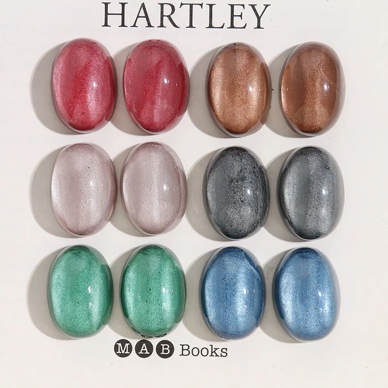 

New style 40pcs/lot color print geometry ovals shape resin cabochon beads diy jewelry garment hair accessory