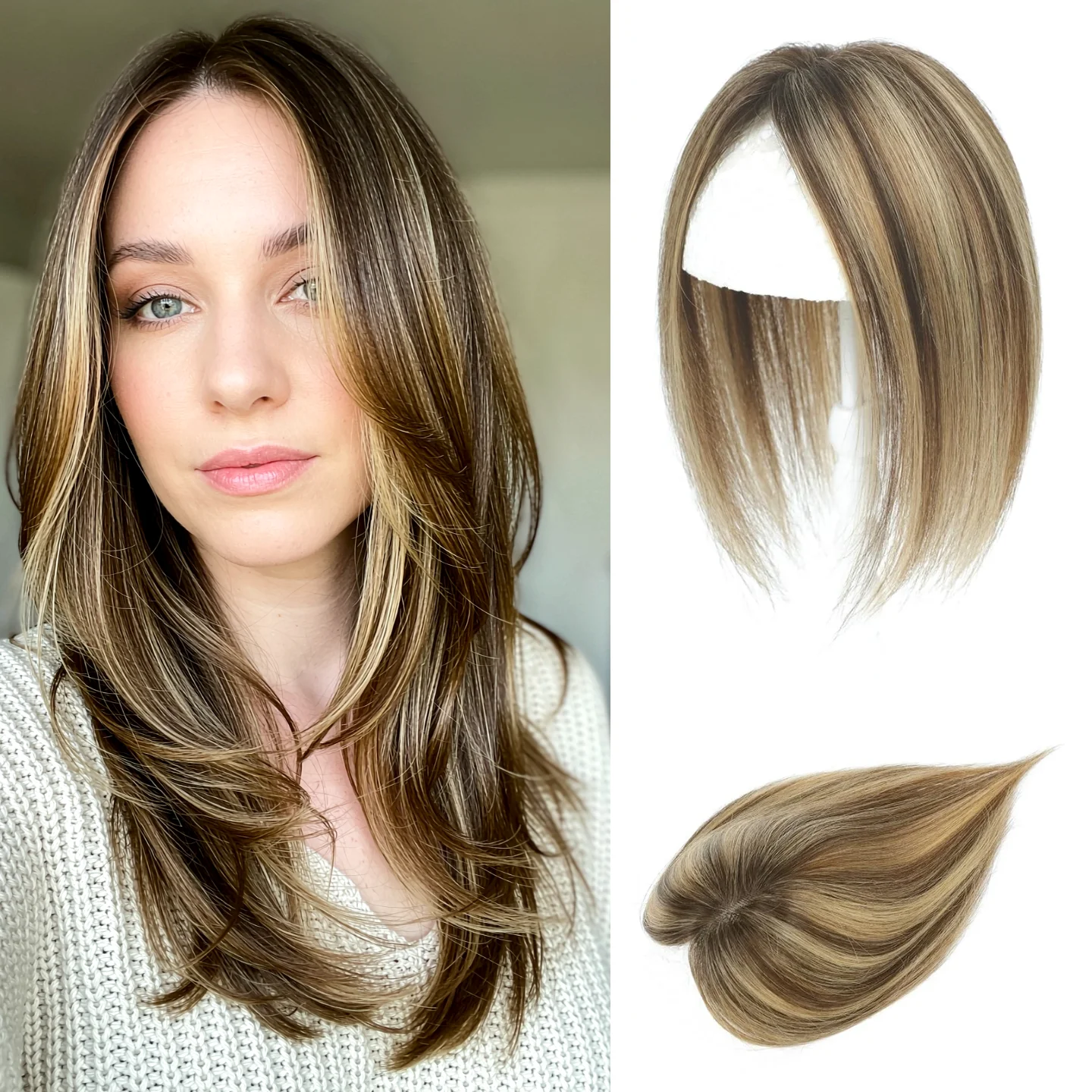 Hairpiece Real Human Hair Silk Lace Base Clip In 12x13cm 30cm Middle Part Machine Made Remy Hair #18 #1001 Value Deal 48H