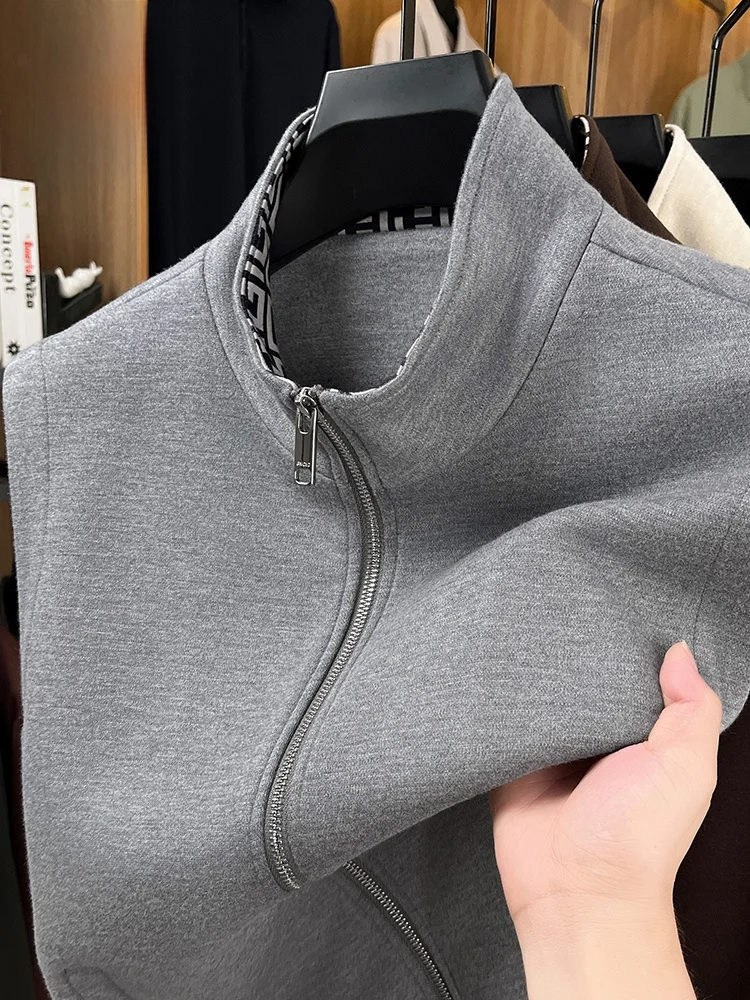 

Мужской жилет Loomen из смесовой шерсти на молнии, теплый вязаный свитер, повседневный деловой стиль, осенний новый модный трендовый жилет