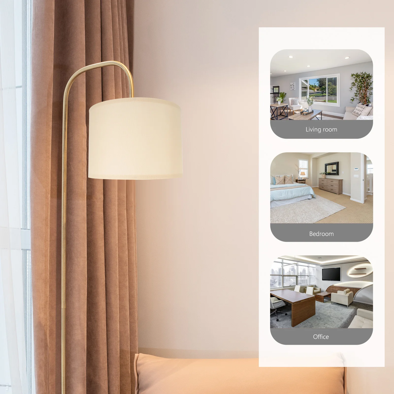 

Льняной абажур для торшера, современный домашний чехол для лампы E27, прочная конструкция, простая установка, визуальное наслаждение, льняной абажур