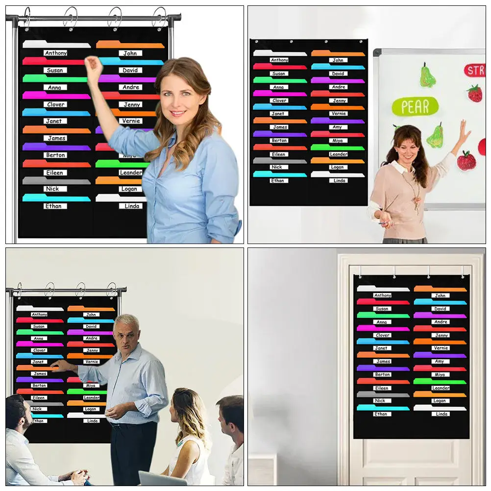 

Over The Door Wall Pocket File Organizer for Classroom Office Storage Heavy Duty Fabric Hanging File Holder for Mail Magazines