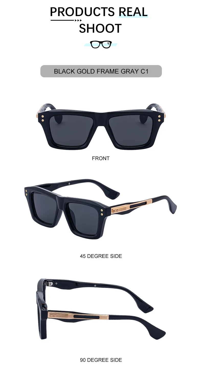 Steampunk Klassische Quadratische Sonnenbrille Männer 2026 Luxus Marke Vintage Punk Outdoor Sonnenbrille Für Männliche Trendy Brillen UV400 Shades – Detail 8