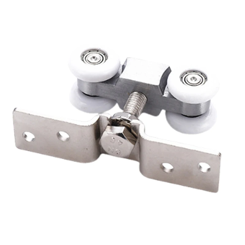 1 Pair Stainless Steel Sliding Door Pulley Silent Buffer Wheel Glass Door Hanging Wheels Rail Track Pulley Home Hardware Parts
