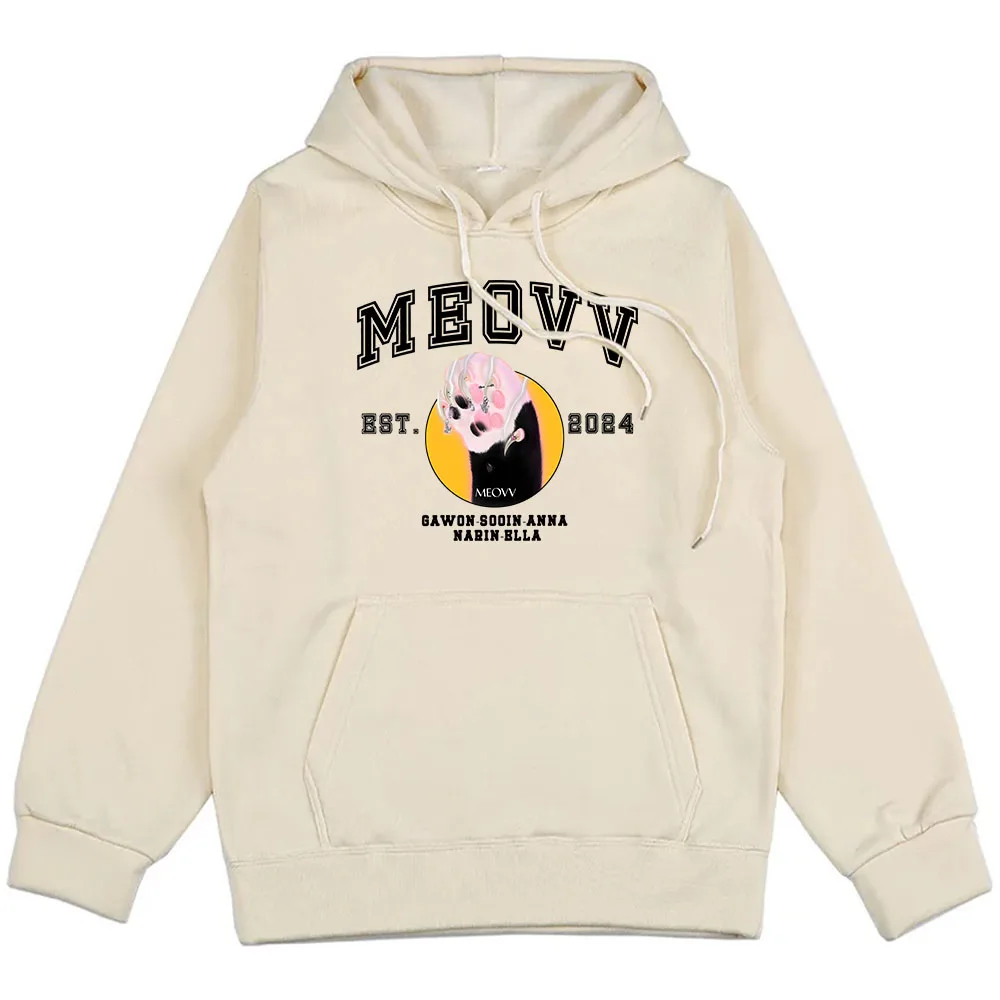 Meovv Est 2024 Girls' Band Hoodies Meow New Song Cartoon Print Sweatshirts Kawaii Graphic Clothes Sudaderas Hombre Long Sleeve