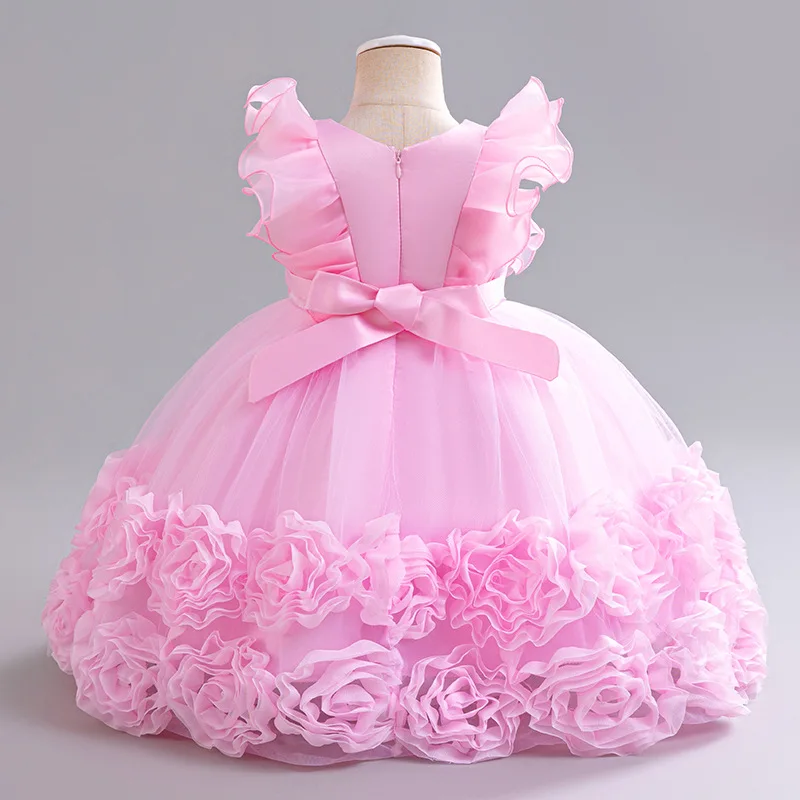 2024 Girl Princess Dress For Birthday Elegant Girls Dresses Children Party dress Kids Mesh Fluffy Dress