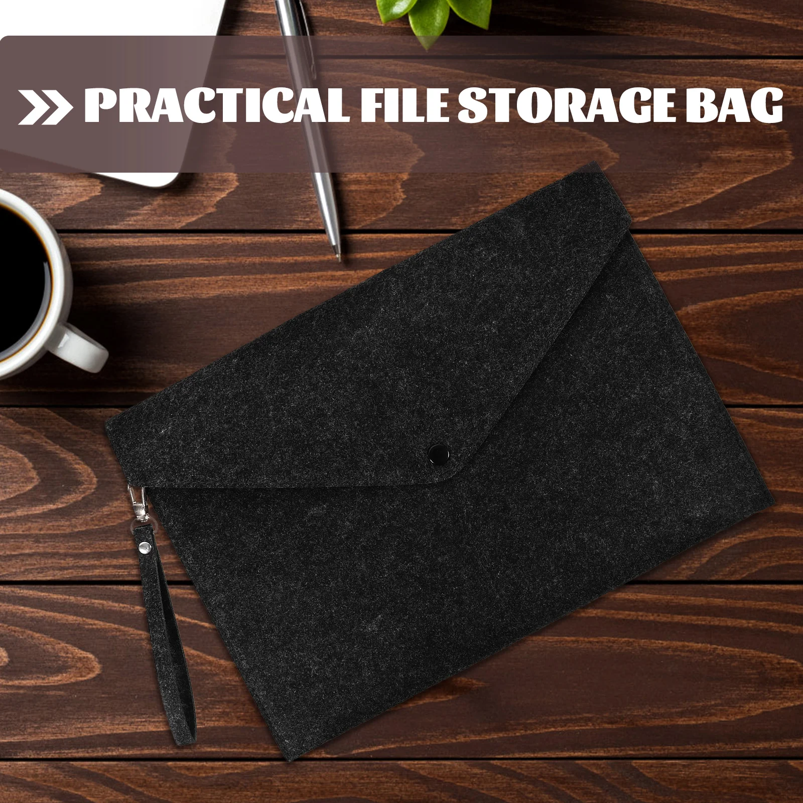 

2 Pcs File Holder Folder Office Folders Organizer Bills Organiser Carry Document Felt Files Portable
