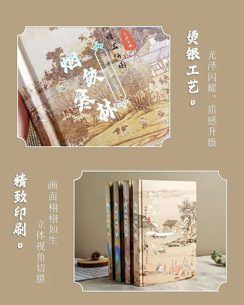 A5-Notizbuch, vollfarbig, blanko, Tagebuch „The Forbidden City Cultural Creative Gifts“, im chinesischen Stil, Ins Literary Vertical Line Diary – Detail 4