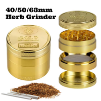 40/50/63mm Zinc Alloy Dry Herb Grinder 4 Layers Grass Grinders for Smoking Mills Spice Crusher Cutting Tobacco Pipe Accessories
