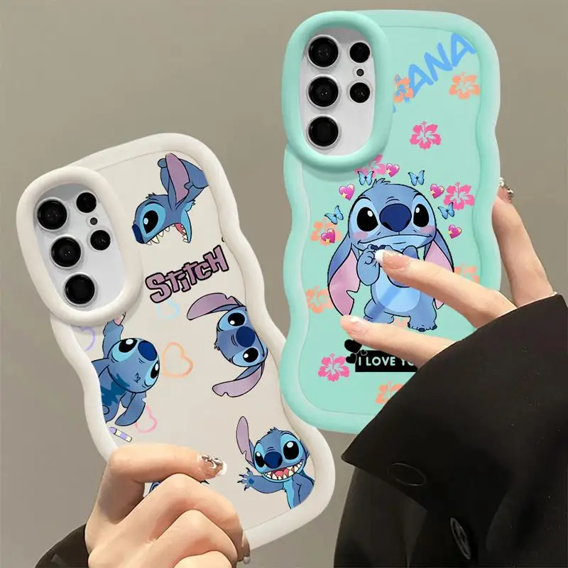 Custodia carina Disney Stitch per Samsung Galaxy S24 S22 Ultra S23 S21 S20 FE A23 4G A32 A33 A53 A25 A24 A54 A73 A55 5G Soft Cover