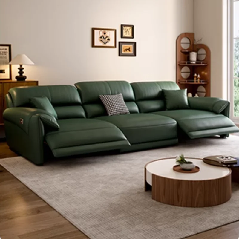 

Real Classic Living Room Sofas Extendable Minimalist Luxury Leather Lazy Sofa Lounge Modern Soft Couch Wohnzimmer Home Furniture