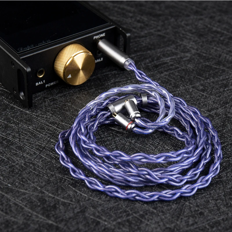 KBEAR Neon 4-żyłowy kabel słuchawkowy HiFi z drutu OFC o wysokiej czystości, czteroprzewodowa konstrukcja oplotu, kabel IEM 3.5/4.4mm zbalansowany, wymienny kabel — zdjęcie produktu 3