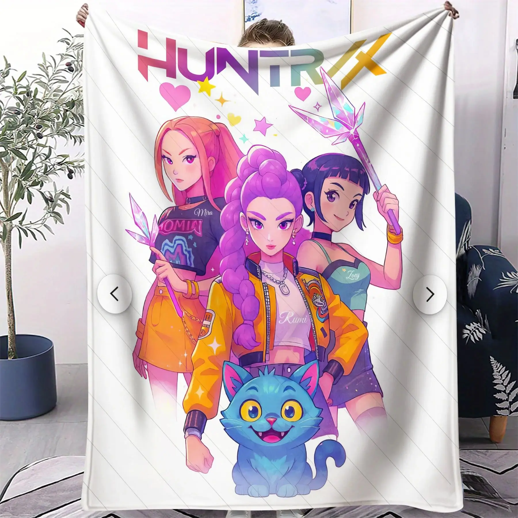 Couverture en flanelle K Pop Demon Hunters, idéale comme cadeau pour les fans, idéale pour la maison, les loisirs, le camping, les voyages et une couverture multifonctionnelle