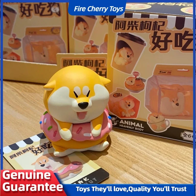 Originele Achai Shiba Inu Blind Box Figuur Cosplay Food Series Mystery Box Collection Model Doll Guess Bag Toy Fun Gift Verjaardag