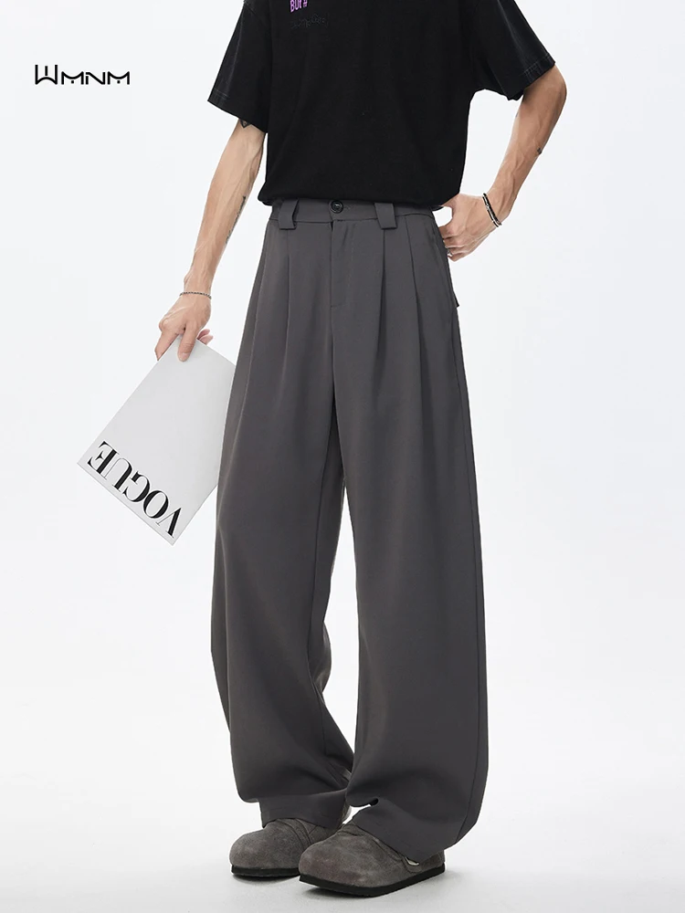 

Мужские летние брюки в американском ретро-стиле с глубокими складками, повседневные, с эффектом драпировки, не мнущиеся, прямого кроя