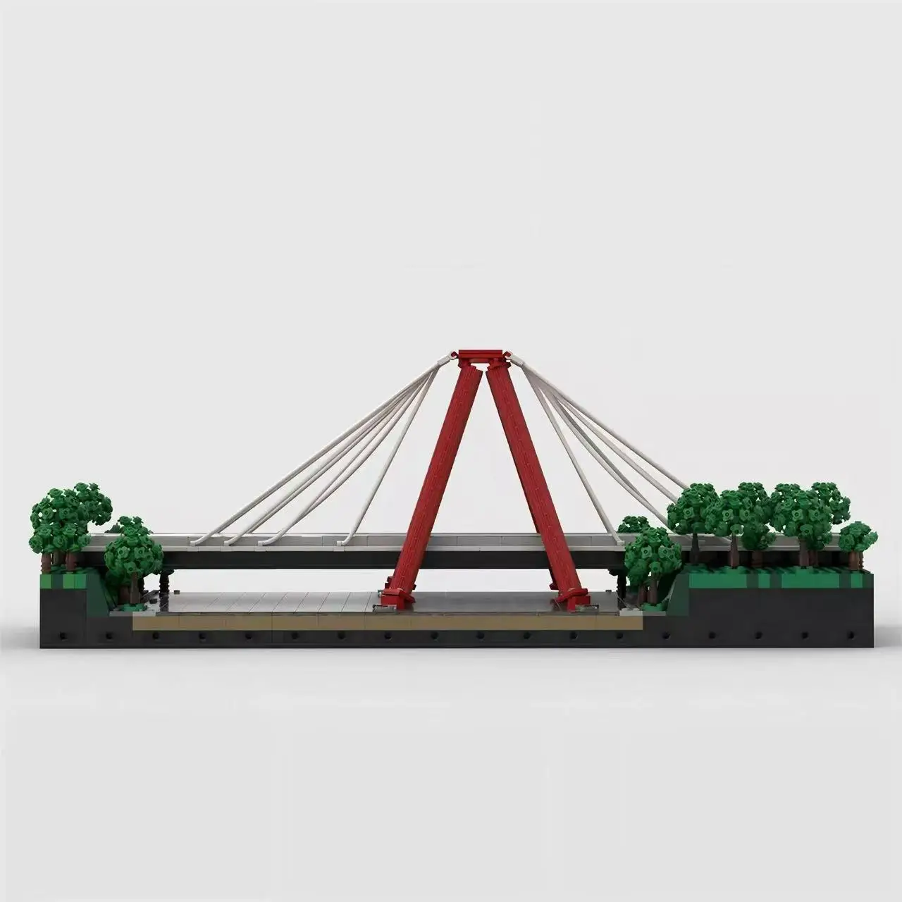 Moc americano robert stewart ponte blocos de construção conjunto 1/200th escala paisagem urbana coleção tijolos brinquedo para o presente aniversário do miúdo