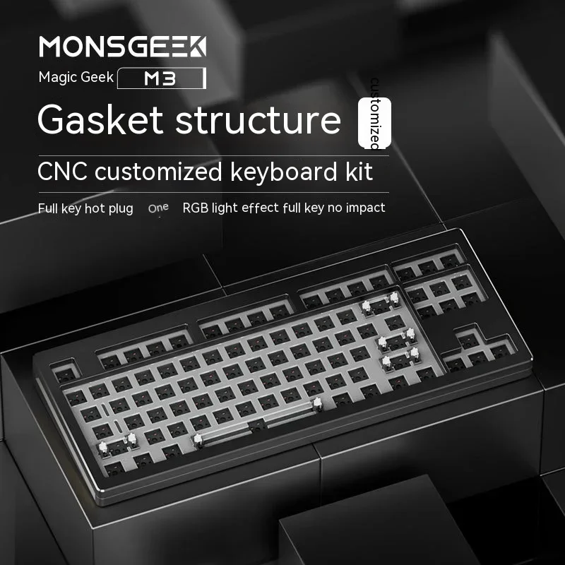 Imagem -02 - Monsgeek-teclado Mecânico Kit m3 Liga de Alumínio 87key Chave Completa Suporte para Hot Swapping Rgb Esports Acessórios do Jogo