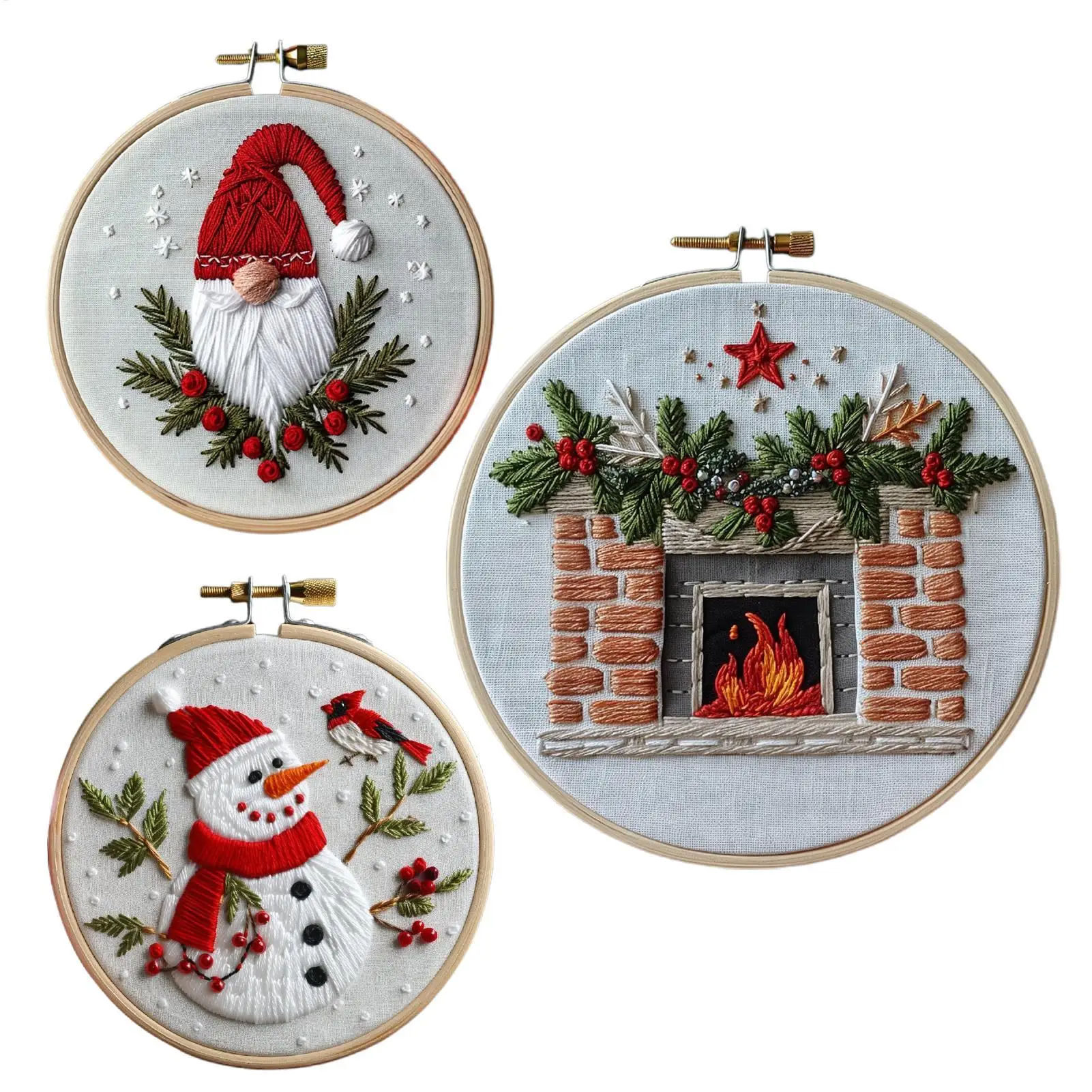 Christmas Embroidery Kits for Adults Vibrant Fun Decorative Party Favors Thread Needles Christmas Crafts for Lovers Families